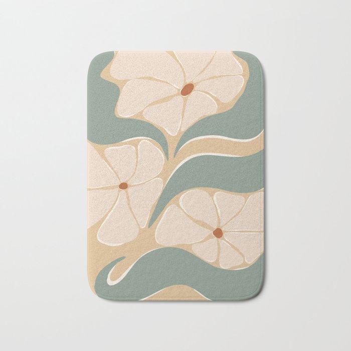 70s big flower botanical land 2 Bath Mat Gallery Image 1