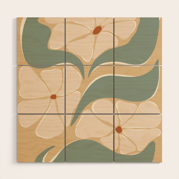 70s big flower botanical land 2 Wood Wall Art Gallery Image 1