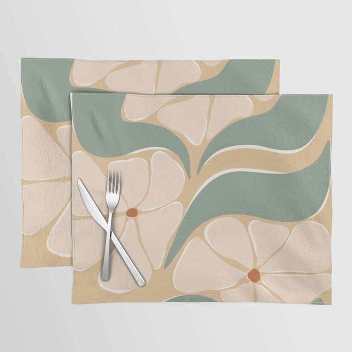 70s big flower botanical land 2 Placemat Gallery Image 1
