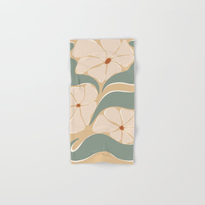 70s big flower botanical land 2 Bath Towel Gallery Image 1