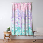 Cute Mermaid Pattern, Light Pink, Purple, Teal Window Curtain Gallery Image 5