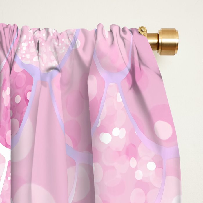 Cute Mermaid Pattern, Light Pink, Purple, Teal Window Curtain Gallery Image 2