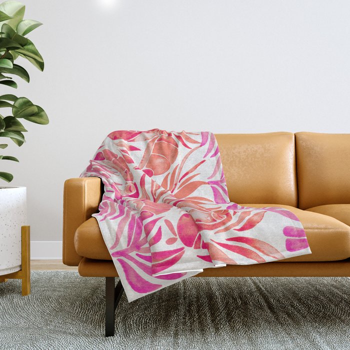 Tropical Toucans - Pink OmbrÃ© Palette Throw Blanket Gallery Image 1