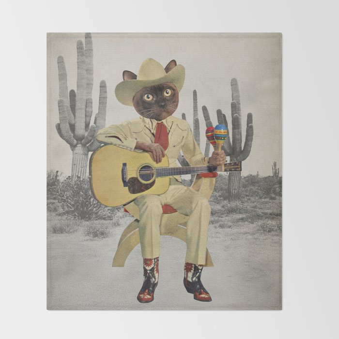 Yall Ready for This - Cat in the Desert Throw Blanket Gallery Image 2