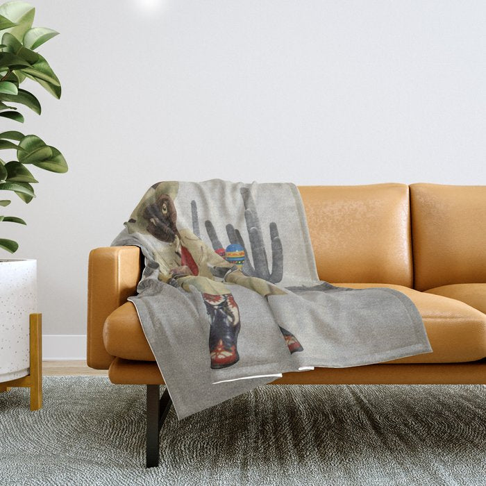 Yall Ready for This - Cat in the Desert Throw Blanket Gallery Image 1