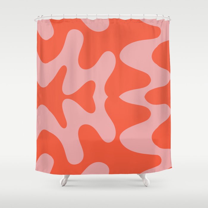 Wavy Land - Pink And Red Shower Curtain Gallery Image 1