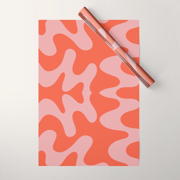 Wavy Land - Pink And Red Wrapping Paper Gallery Image 1