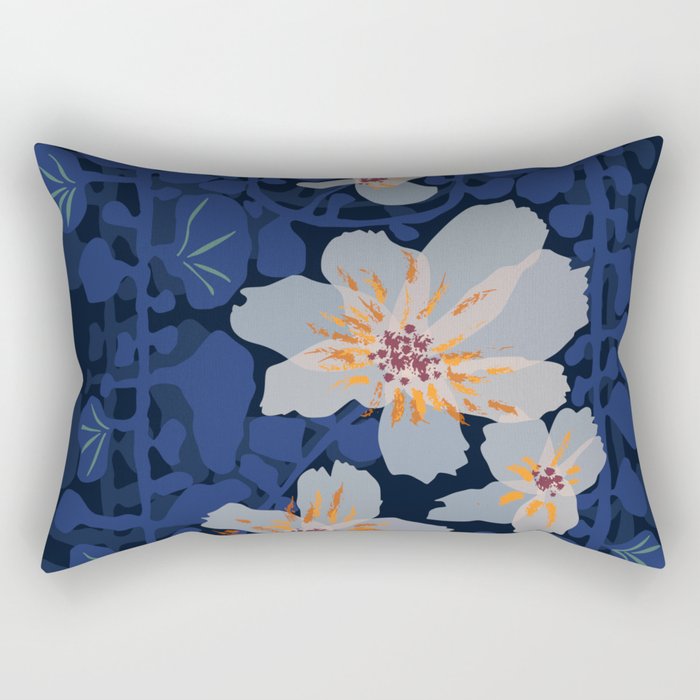 Orchid shadow blue notes Rectangular Pillow Gallery Image 1