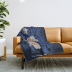 Orchid shadow blue notes Throw Blanket Gallery Image 1