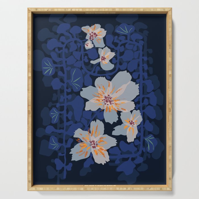 Orchid shadow blue notes Serving Tray Gallery Image 1