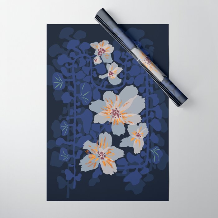 Orchid shadow blue notes Wrapping Paper Gallery Image 1