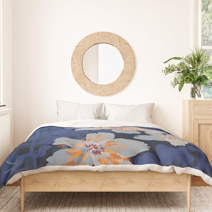 Orchid shadow blue notes Duvet Cover Gallery Image 3