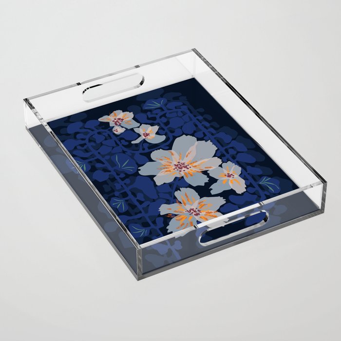 Orchid shadow blue notes Acrylic Tray Gallery Image 1