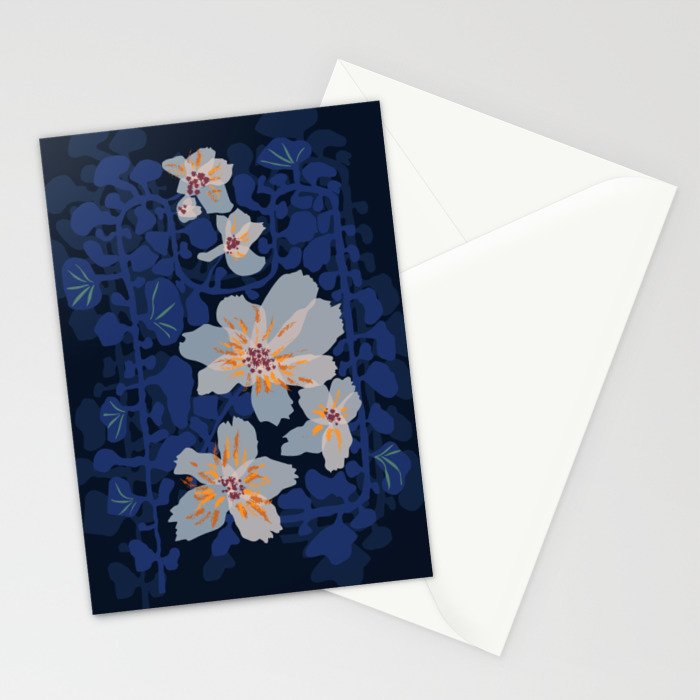 Orchid shadow blue notes Stationery Card Gallery Image 2