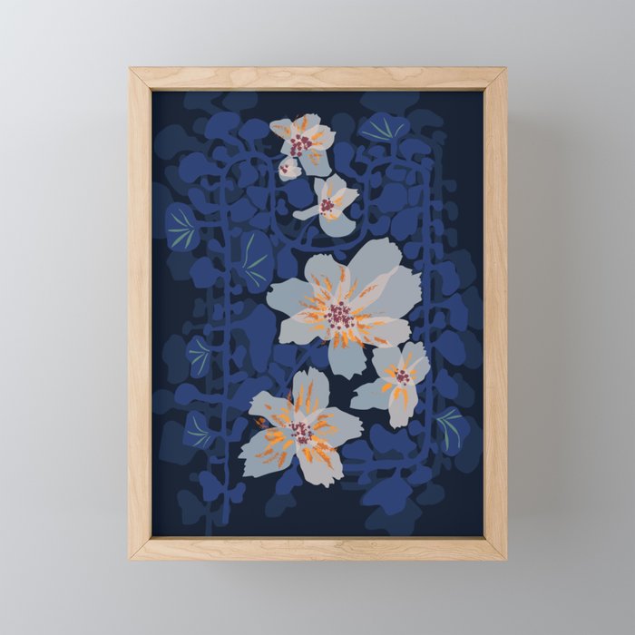 Orchid shadow blue notes Mini Art Print Gallery Image 1