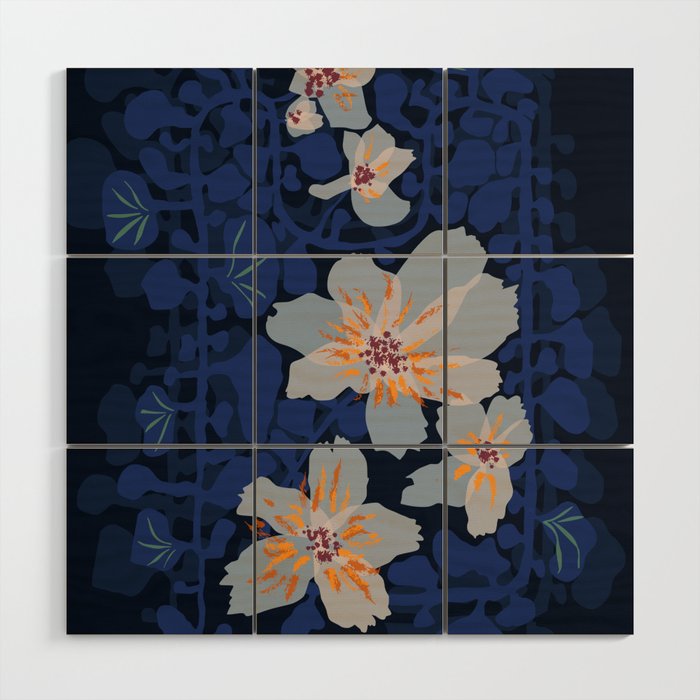 Orchid shadow blue notes Wood Wall Art Gallery Image 1
