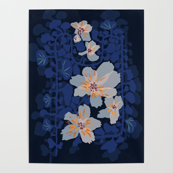 Orchid shadow blue notes Poster Gallery Image 1