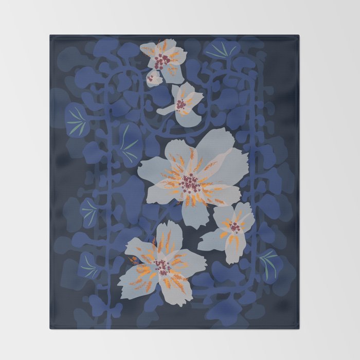 Orchid shadow blue notes Throw Blanket Gallery Image 2