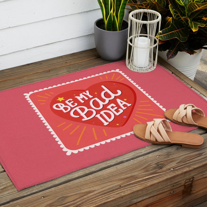 Be My Bad Idea Heart Art Outdoor Rug Gallery Image 2