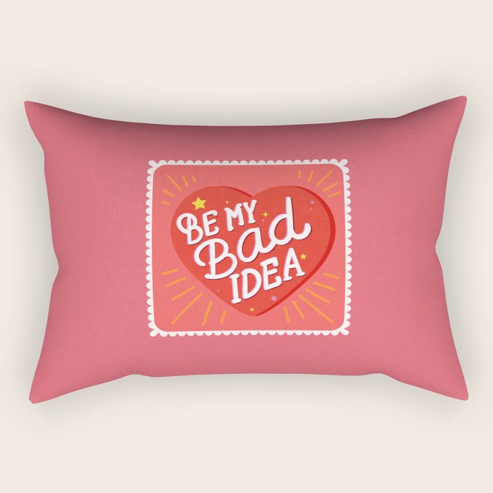 Be My Bad Idea Heart Art Rectangular Pillow Gallery Image 1