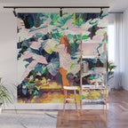 Live Quietly In a Corner Of Nature, Modern Bohemian Woman Jungle Forest Eclectic Painting Wall Mural Gallery Image 1