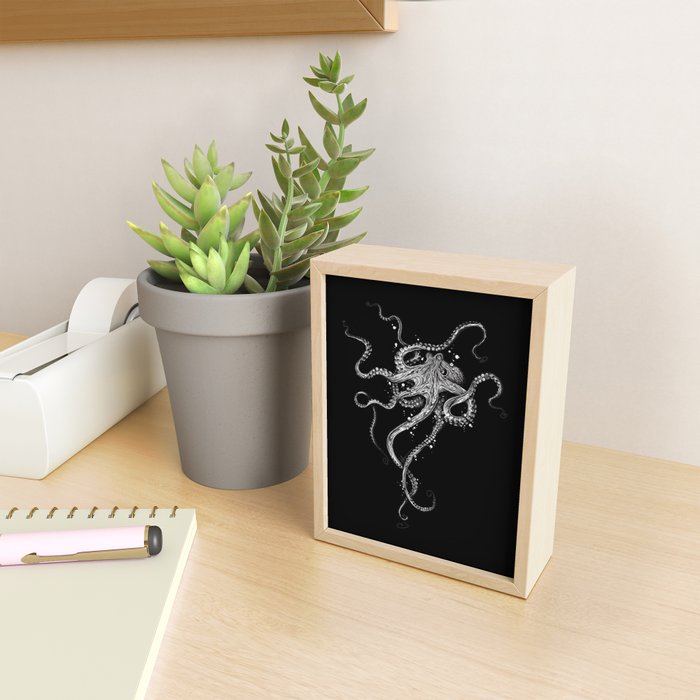 Octopus (black) Mini Art Print Gallery Image 2