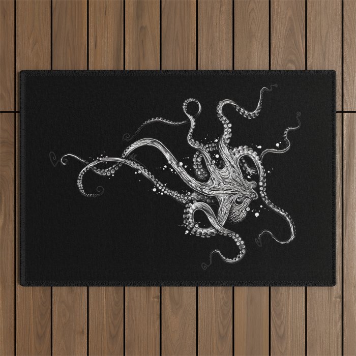 Octopus (black) Outdoor Rug Gallery Image 1
