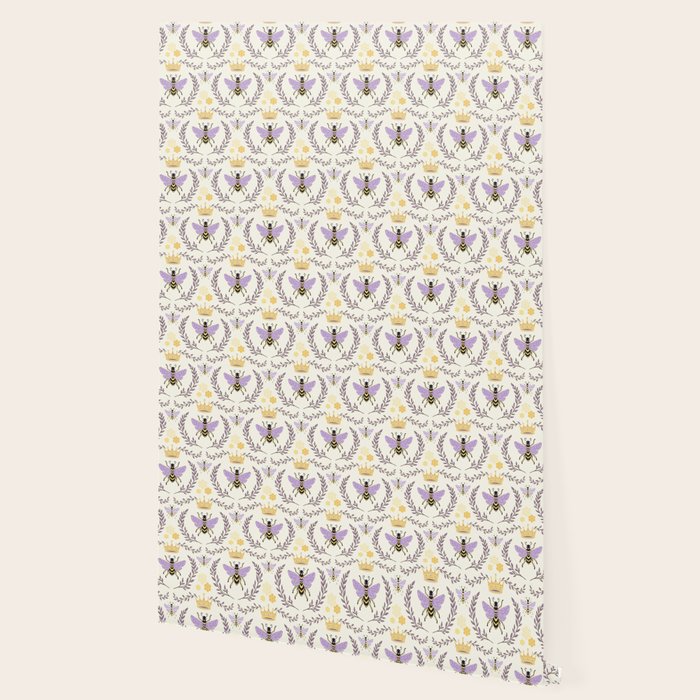 Queen Bee - Lavander Purple and Yellow Wallpaper Gallery Image 2
