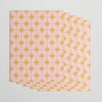 Mid Century Modern Atomic Age Starburst Pattern Pink and Gold  Wrapping Paper Gallery Image 3