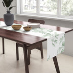 Elegant vintage green white roses shabby floral Table Runner Gallery Image 2