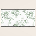 Elegant vintage green white roses shabby floral Desk Mat Gallery Image 3