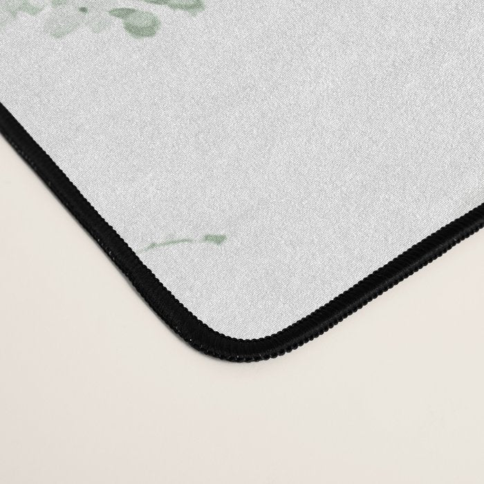 Elegant vintage green white roses shabby floral Desk Mat Gallery Image 4