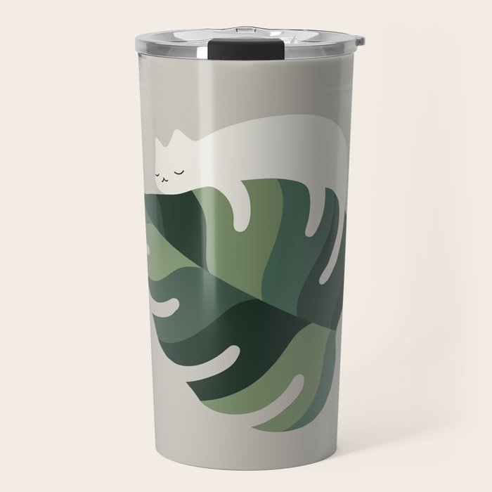 Cat and Plant 10 Travel Mug Gallery Image 1