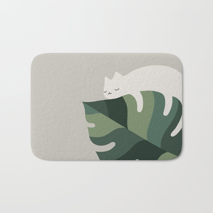 Cat and Plant 10 Bath Mat Gallery Image 1