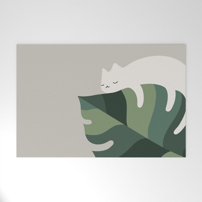 Cat and Plant 10 Welcome Mat Gallery Image 1