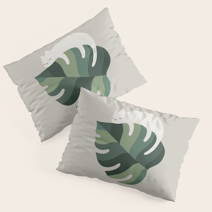Cat and Plant 10 Pillow Sham Gallery Image 3