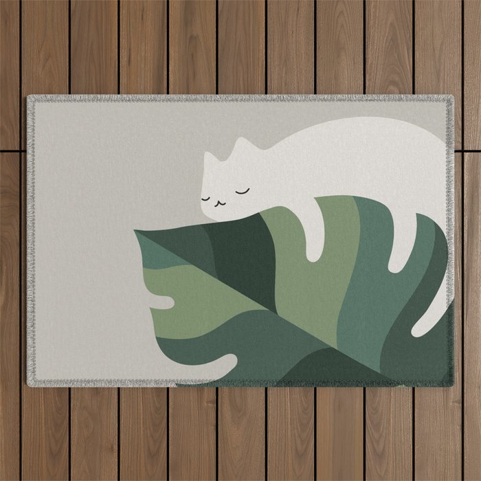 Cat and Plant 10 Outdoor Rug Gallery Image 1