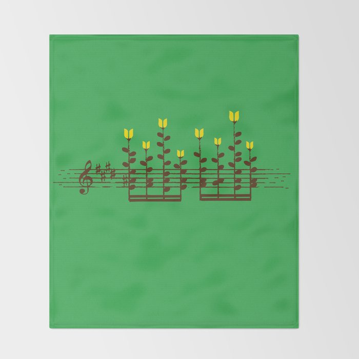 Music notes garden Throw Blanket Gallery Image 2