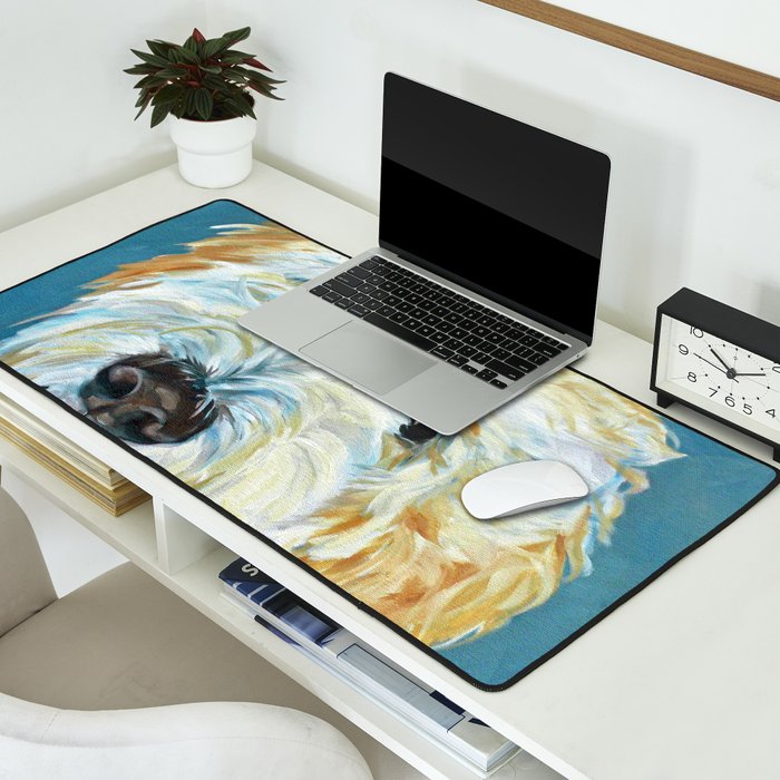 Stanley the Goldendoodle Dog Portrait Desk Mat Gallery Image 2