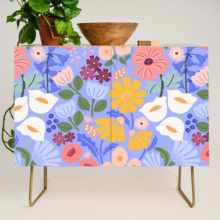 Meadow muse - periwinkle Credenza Gallery Image 1