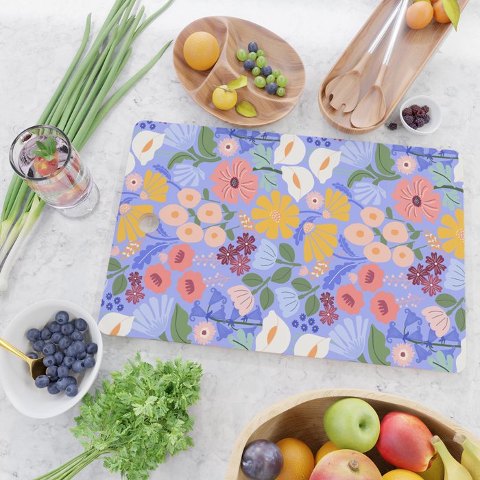 Meadow muse - periwinkle Cutting Board Gallery Image 2