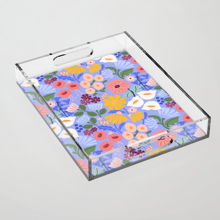 Meadow muse - periwinkle Acrylic Tray Gallery Image 1
