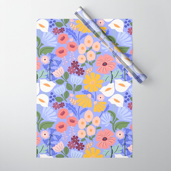 Meadow muse - periwinkle Wrapping Paper Gallery Image 1