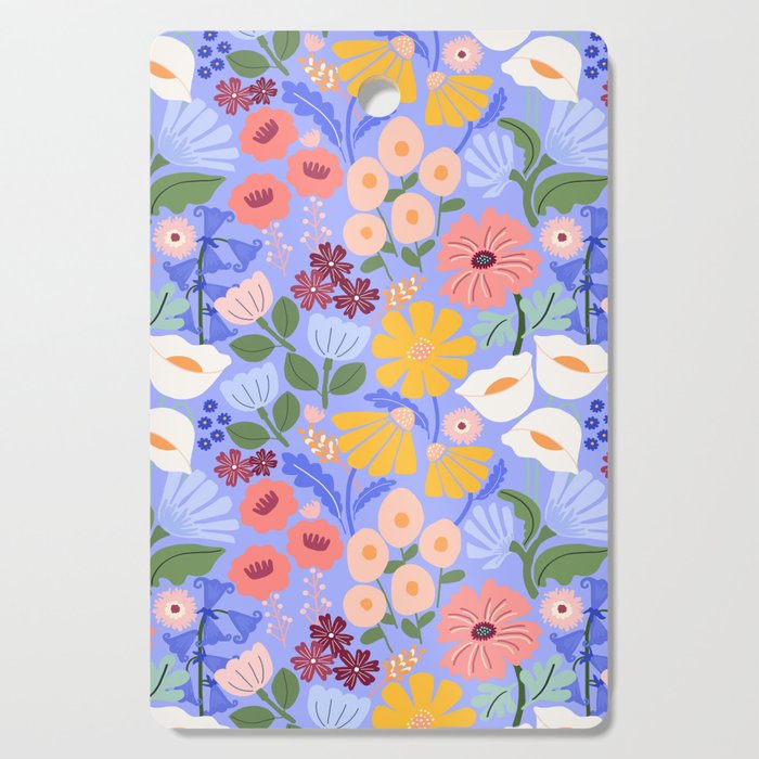 Meadow muse - periwinkle Cutting Board Gallery Image 1