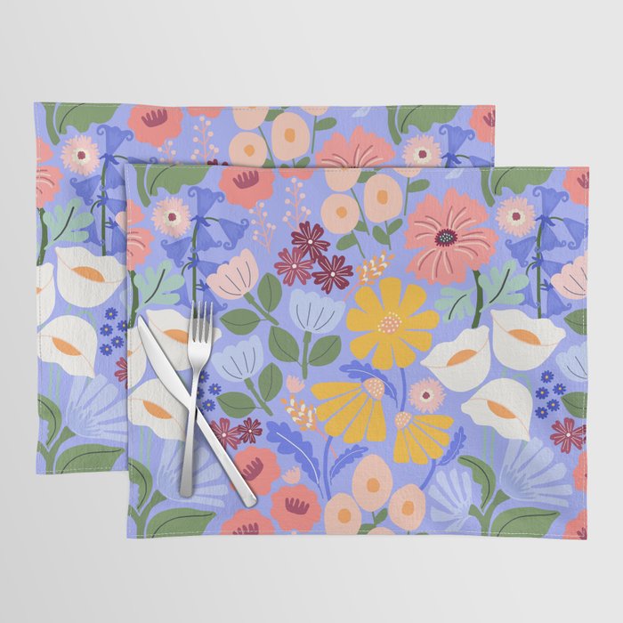 Meadow muse - periwinkle Placemat Gallery Image 1