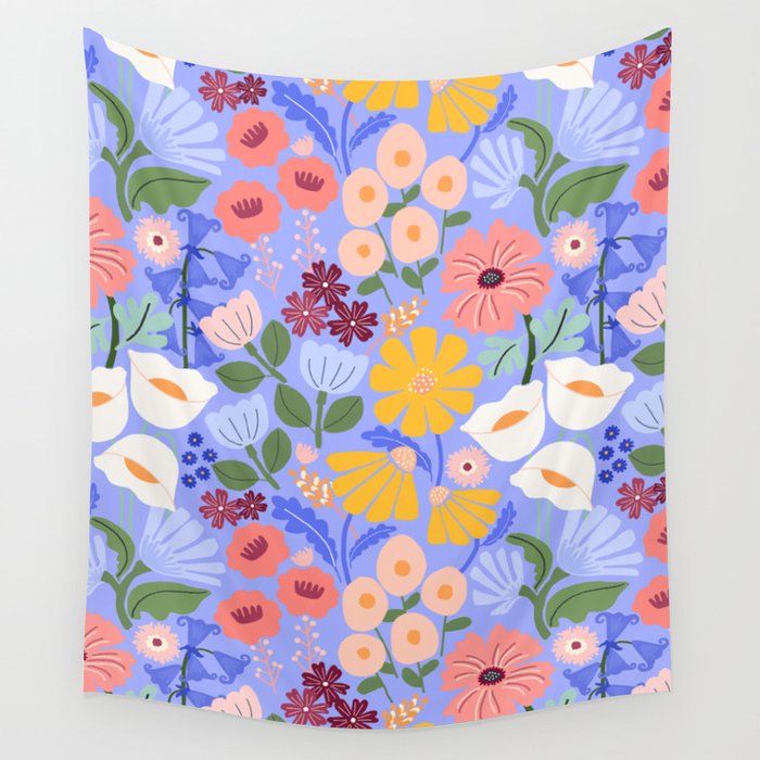 Meadow muse - periwinkle Wall Tapestry Gallery Image 4
