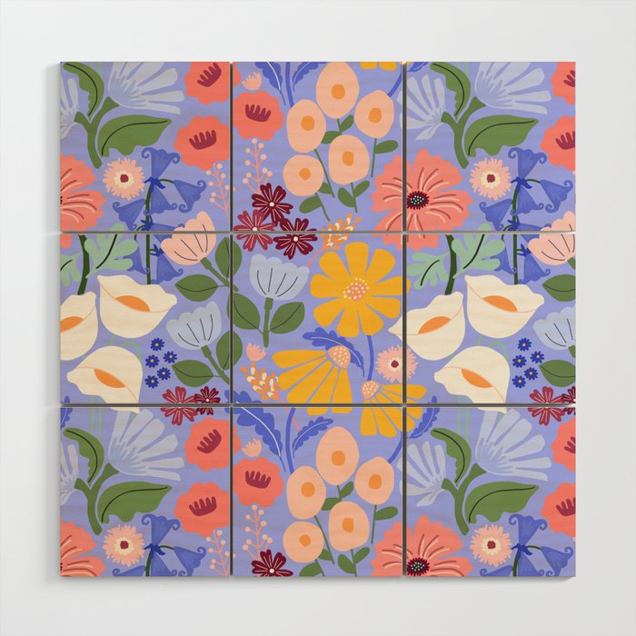 Meadow muse - periwinkle Wood Wall Art Gallery Image 1