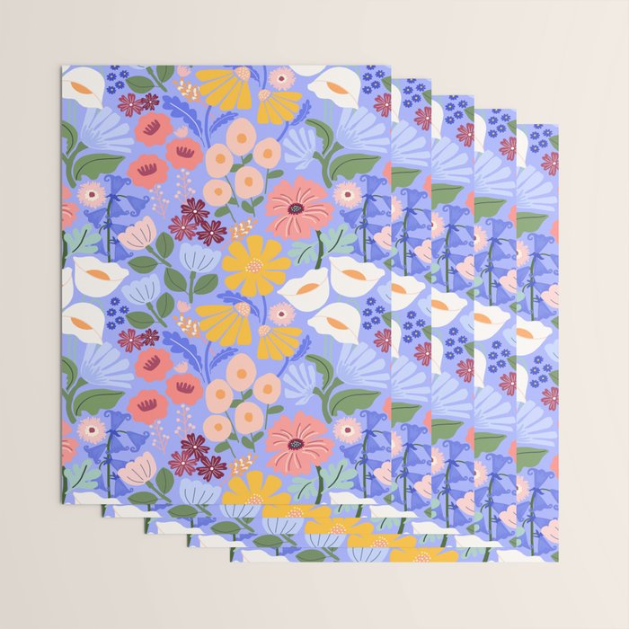 Meadow muse - periwinkle Wrapping Paper Gallery Image 3