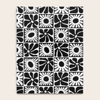 Black and white retro flower art pattern Notebook Gallery Image 4