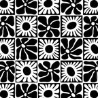 Black and white retro flower art pattern Coffee Mug Gallery Image 2